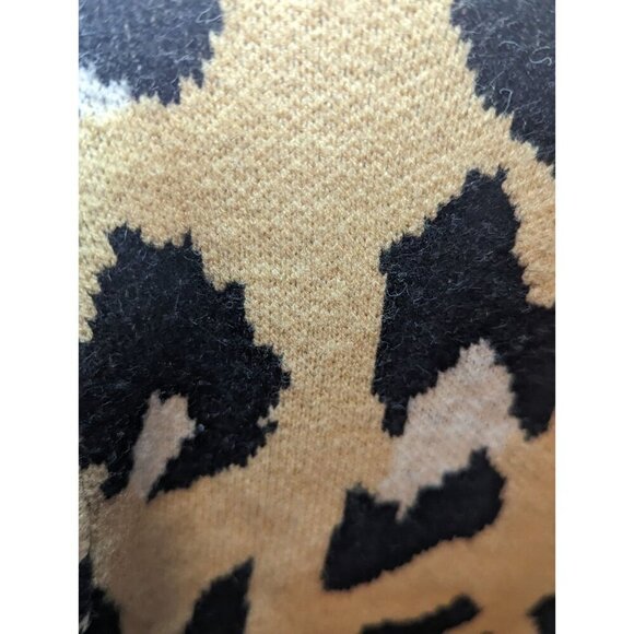 Merokeety Animal Print Women's Size Small Soft Pullover V neck Sweater - Picture 2 of 14